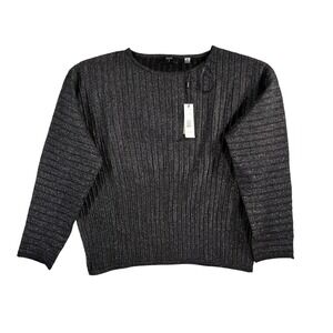 Tahari NWT Women's Black Long‎ Sleeve Sweater Size Medium